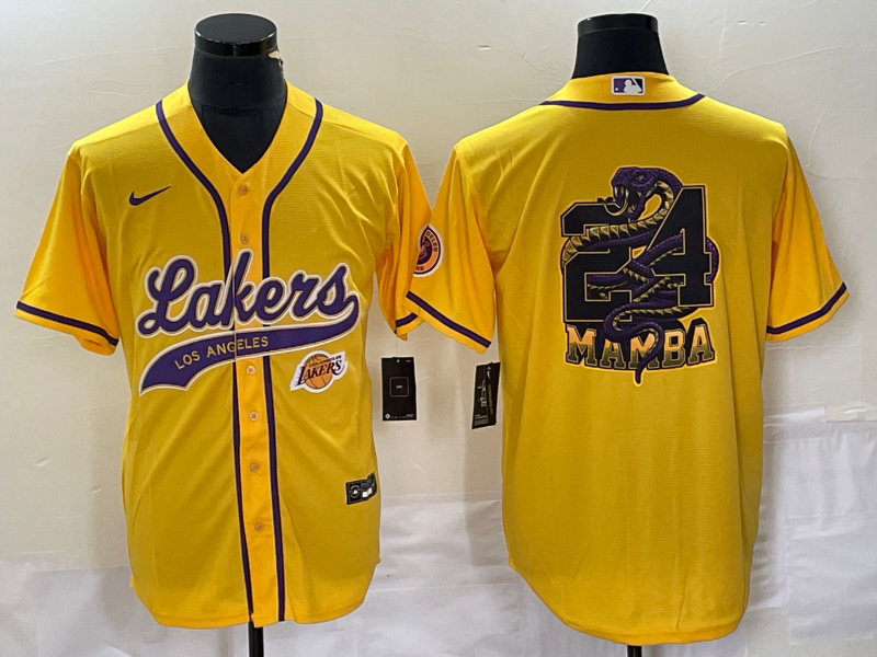 Men Los Angeles Lakers 24 Bryant yellow 2024 NBA Jersey202411200102